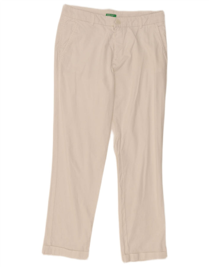 Benetton Pantalon Chino Slim Femme W29 L26 Blanc