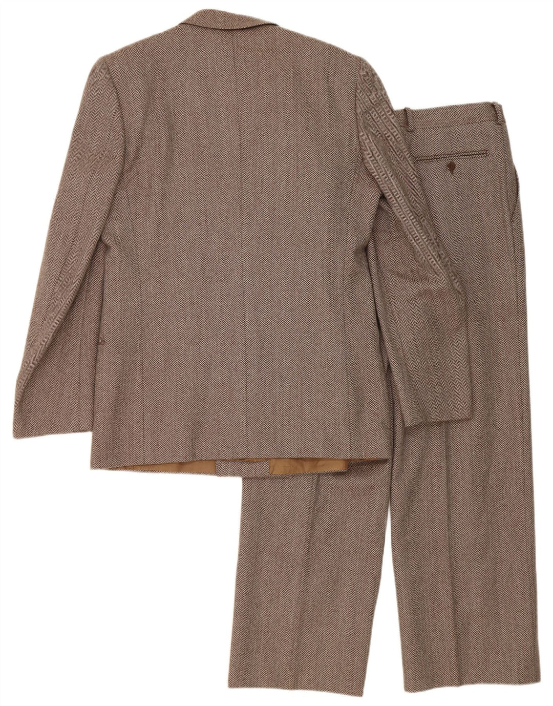 Cantarelli Ensemble 2 pièces pour homme IT 50 Large W31 L27 Marron à chevrons