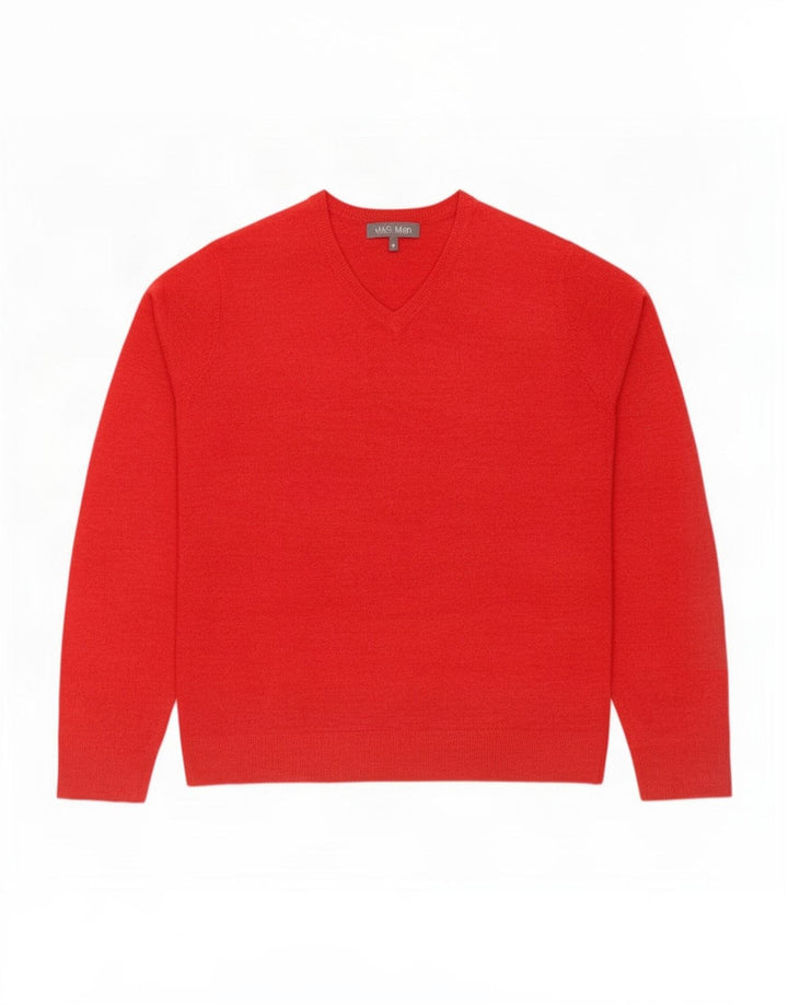 Marks & Spencer Pull Col V Homme Rouge Moyen Acrylique