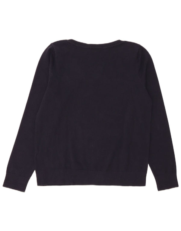 Tommy Hilfiger Pull col bateau pour femme UK 14 Large Bleu marine Coton