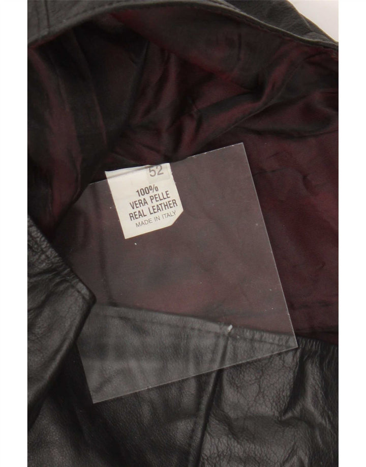 gilet en cuir homme vintage IT 52 Grand Noir