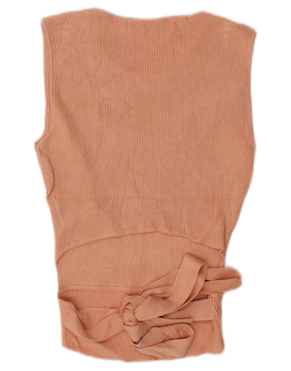 Zara Chemisier court sans manches pour femme UK 12 Viscose rose moyen