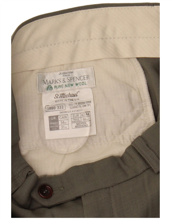 Marks & Spencer Pantalon de costume pour homme W34 L31 Gris laine