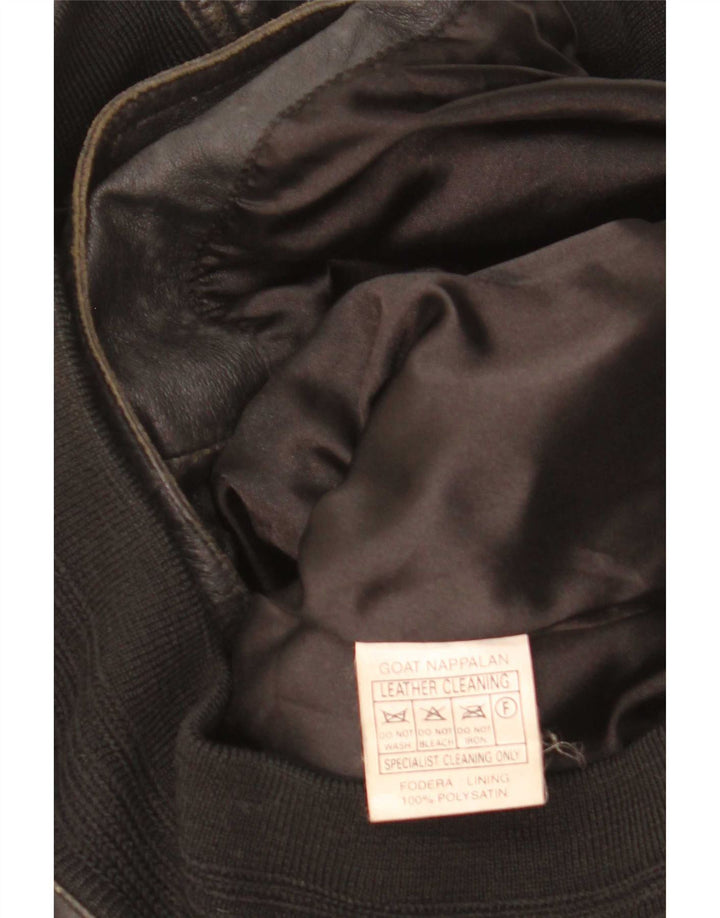 veste en cuir bomber homme vintage IT 46 petit cuir noir