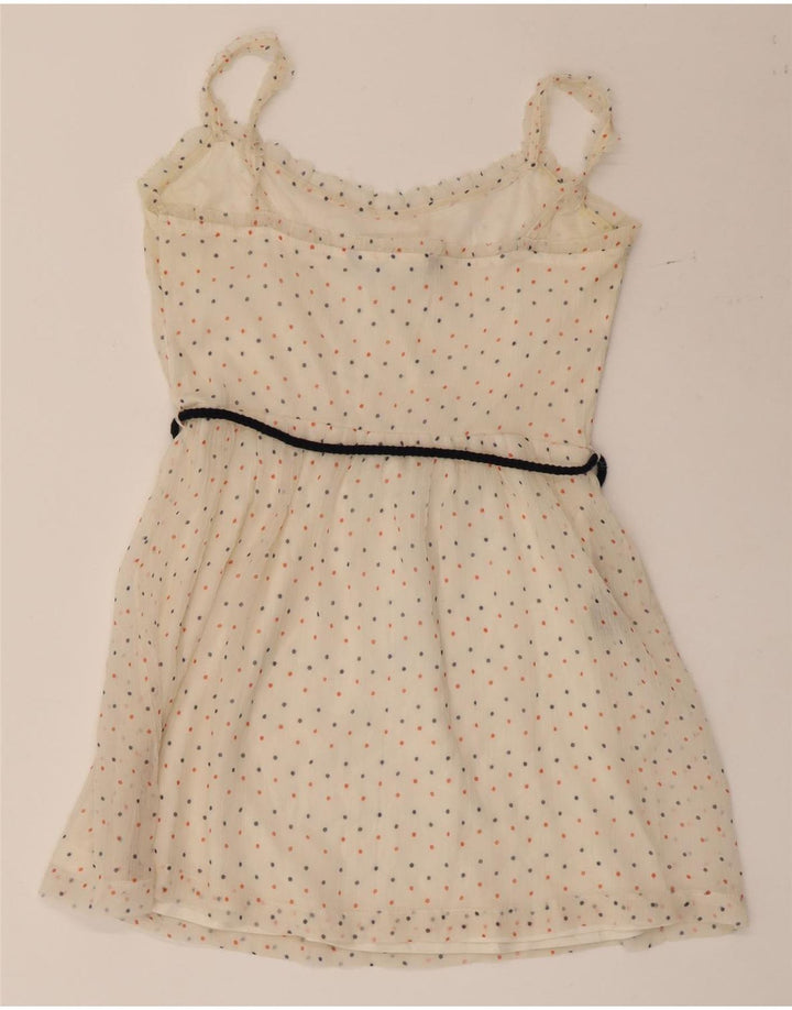 ZARA Robe d'été courte pour femme UK 12 Beige moyen à pois