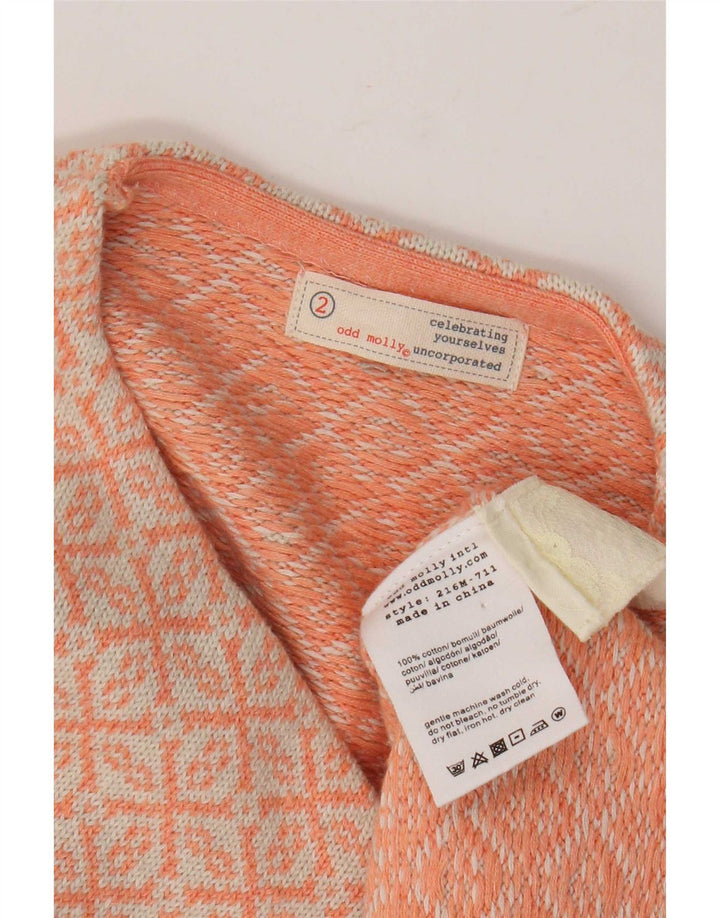 Odd Molly Pull cardigan surdimensionné pour femme Taille 2 Orange moyen géométrique