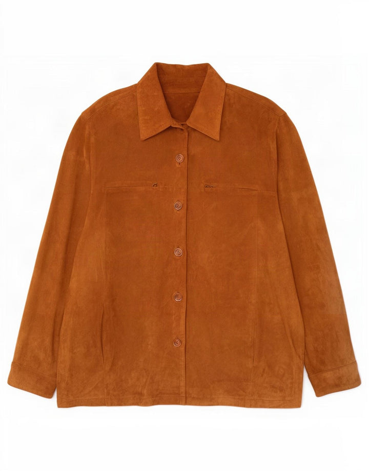 Veste en daim femme vintage IT 50 XL Cuir Beige