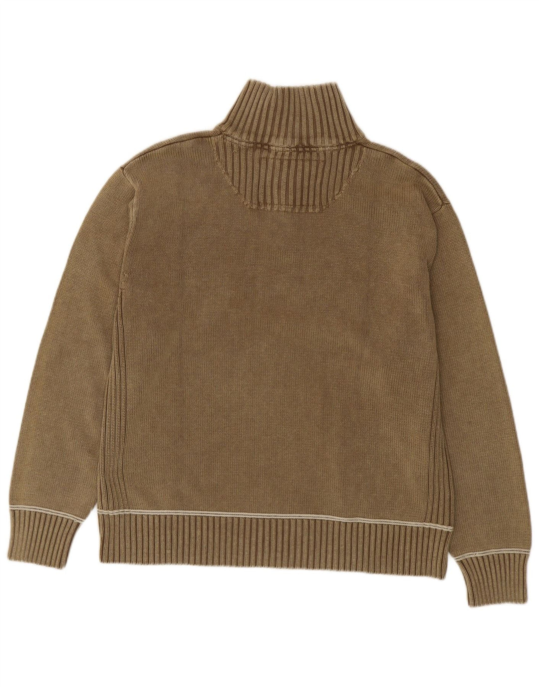 Camp David Pull graphique à col zippé pour homme 2XL en coton marron