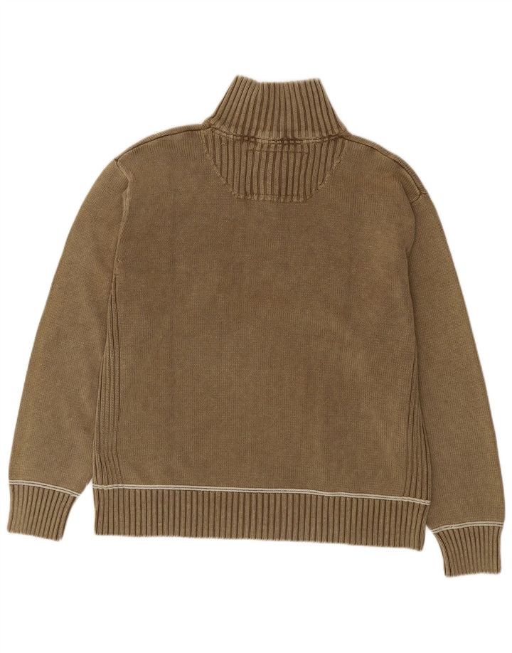 Camp David Pull graphique à col zippé pour homme 2XL en coton marron