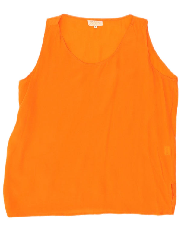 Tiffany Chemisier sans manches pour femme UK 16 Grande soie orange