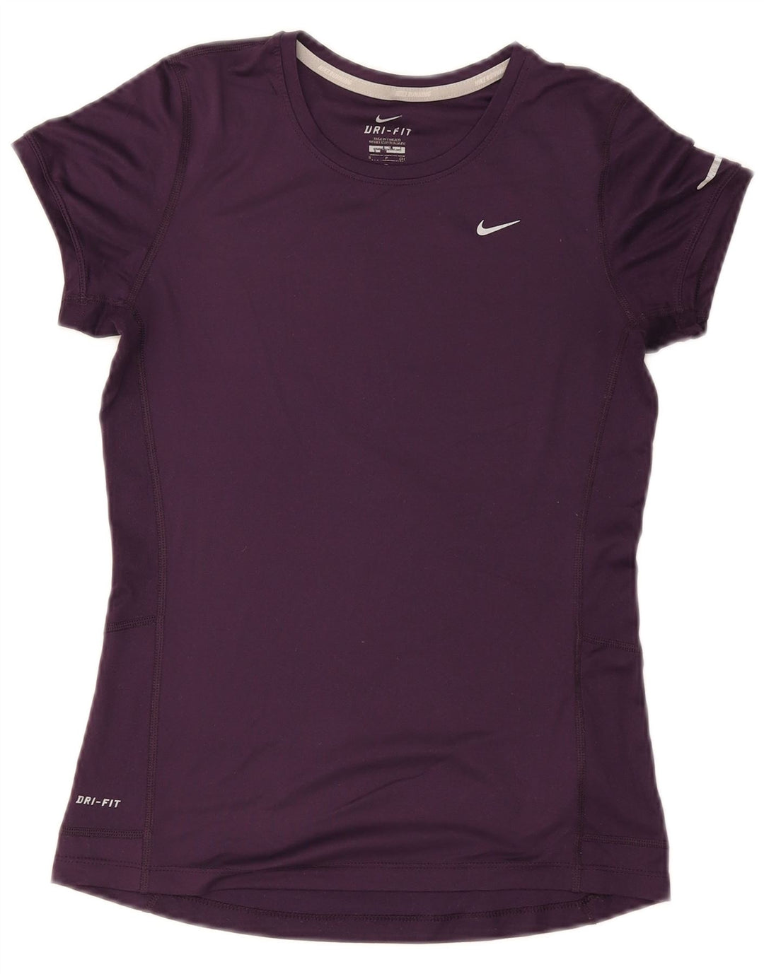 Nike Womens Dri Fit T-Shirt Top UK 8 Small Violet Polyester
