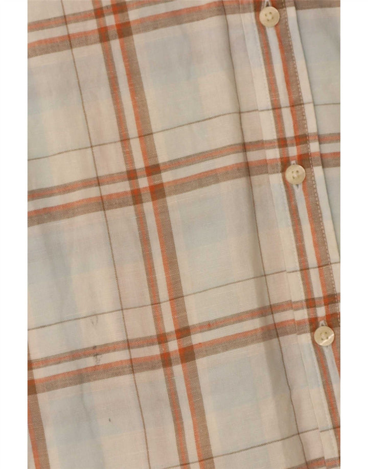 Timberland Chemise à Manches Courtes Coupe Regular Homme Carreaux Blanc Moyen