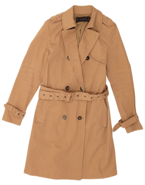 Zara Trench Femme UK 14 Coton Beige Moyen