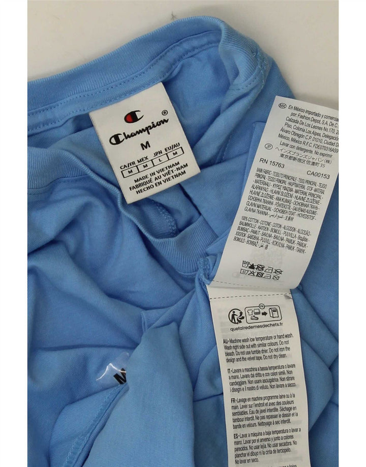 Champion T-Shirt Graphique Homme Bleu Moyen Coton