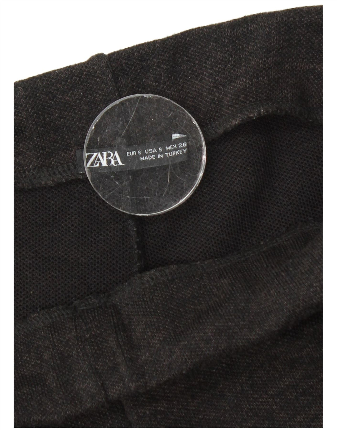 Zara Pantalon décontracté à jambe large pour femme Petit W26 L30 Noir Polyester