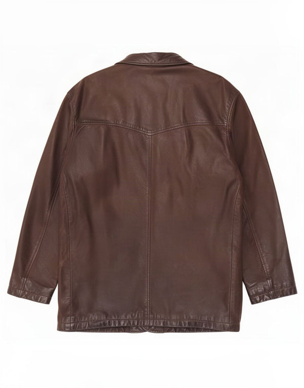 veste en cuir homme vintage UK 44 2XL Marron