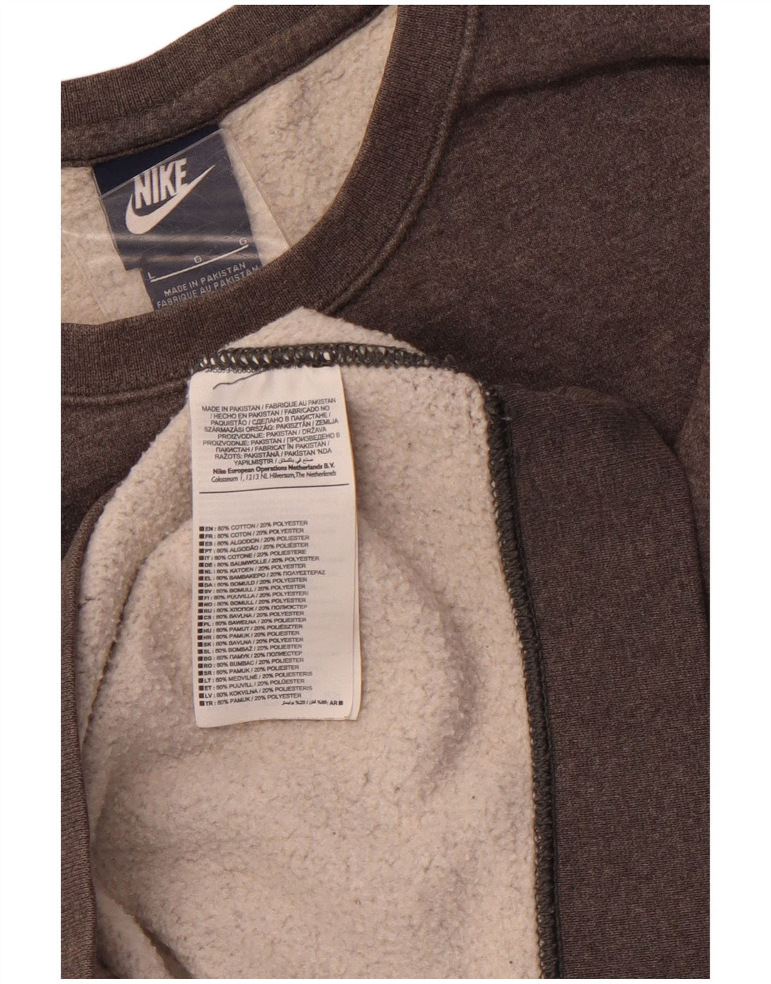 NIKE Sweat-shirt pour homme en coton gris Large