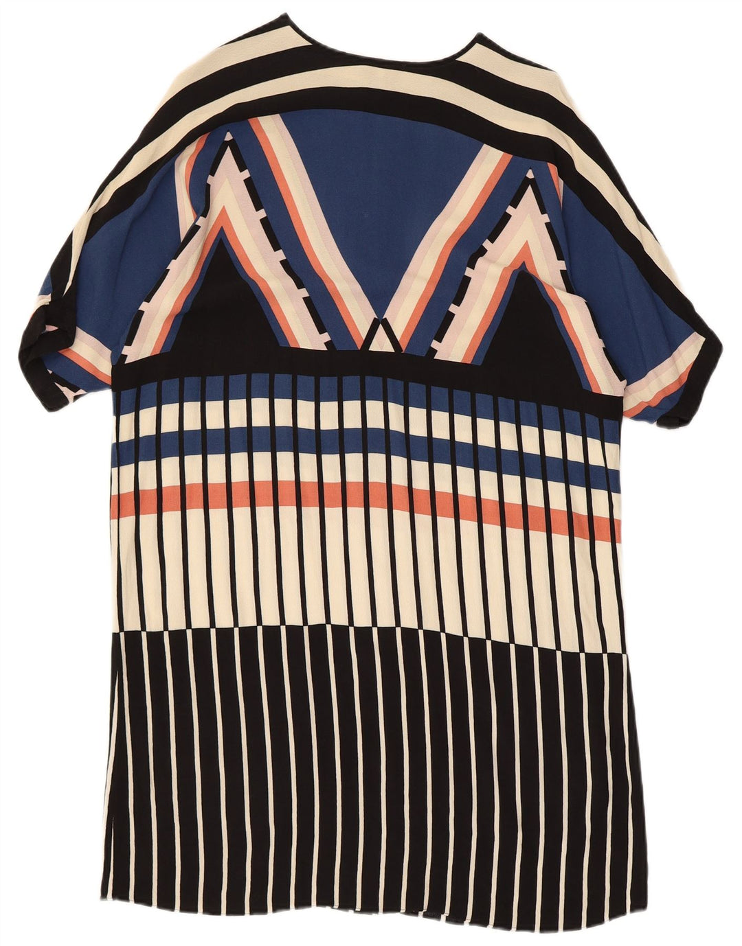 WAREHOUSE Robe droite surdimensionnée pour femme UK 10 Petit motif géométrique multicolore