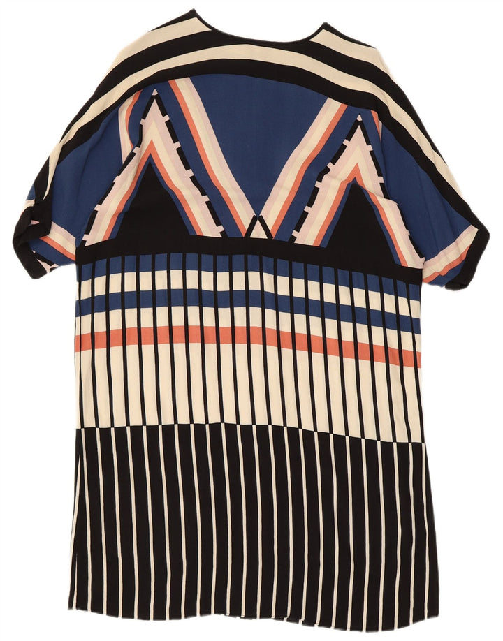 WAREHOUSE Robe droite surdimensionnée pour femme UK 10 Petit motif géométrique multicolore