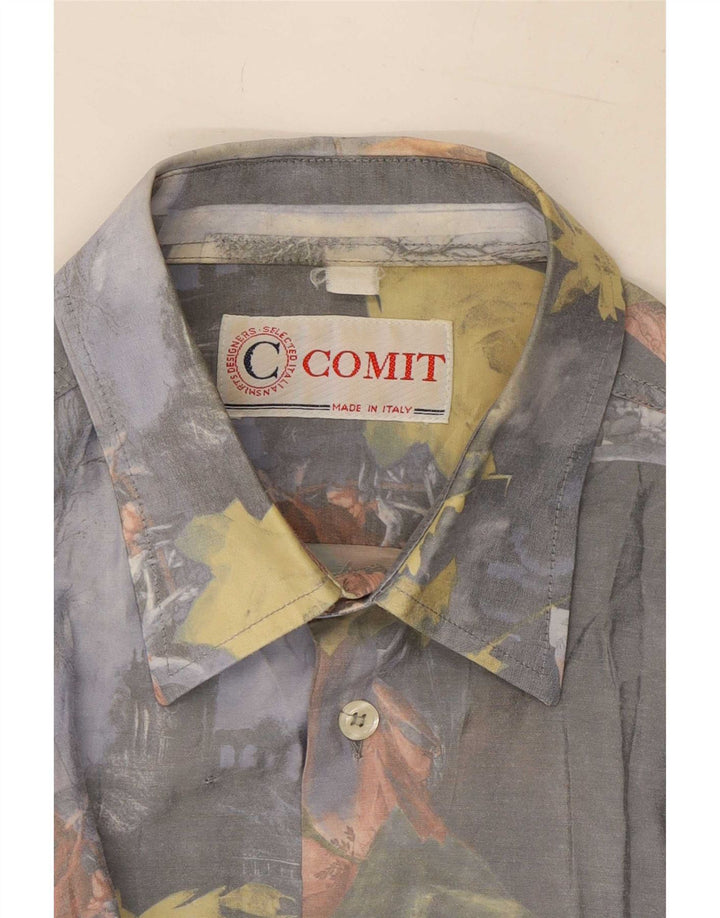 Comint Chemise Homme Gris Moyen Floral