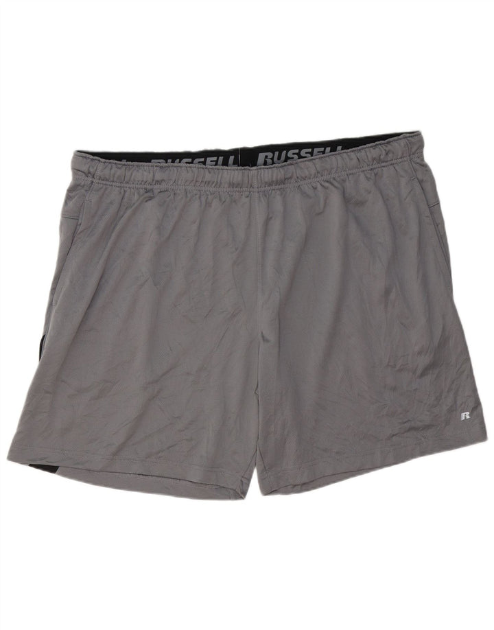 RUSSELL ATHLETIC Short de sport pour homme 3XL Gris Colorblock Polyester
