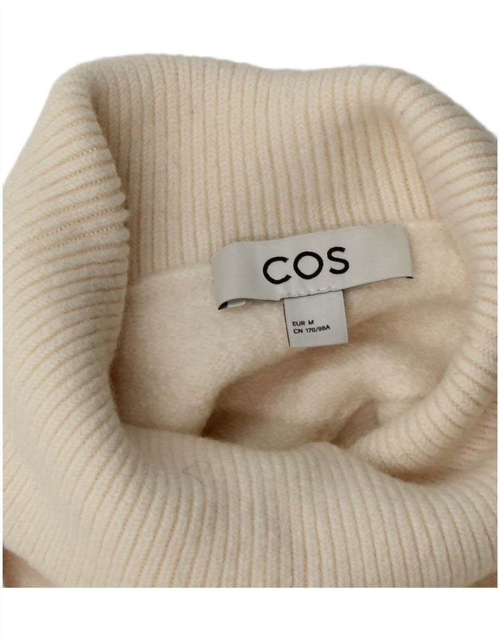 Cos Pull surdimensionné à col roulé pour femme UK 14 en laine blanche moyenne
