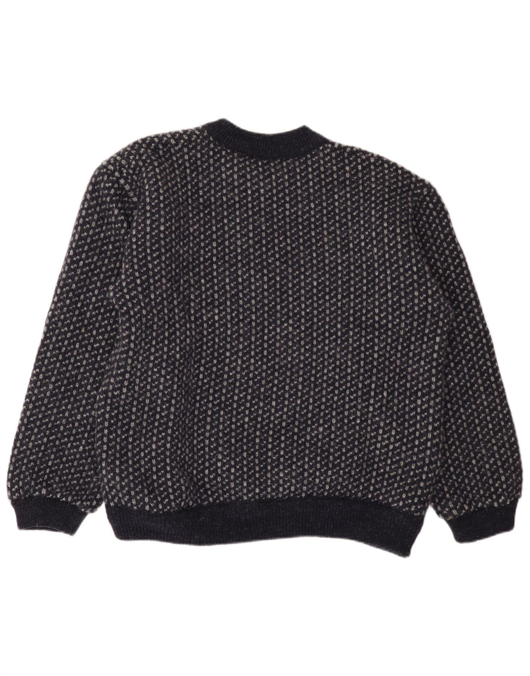 Walbusch Pull à col boutonné pour homme EU 52 Grand bleu marine géométrique