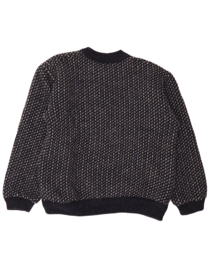 Walbusch Pull à col boutonné pour homme EU 52 Grand bleu marine géométrique