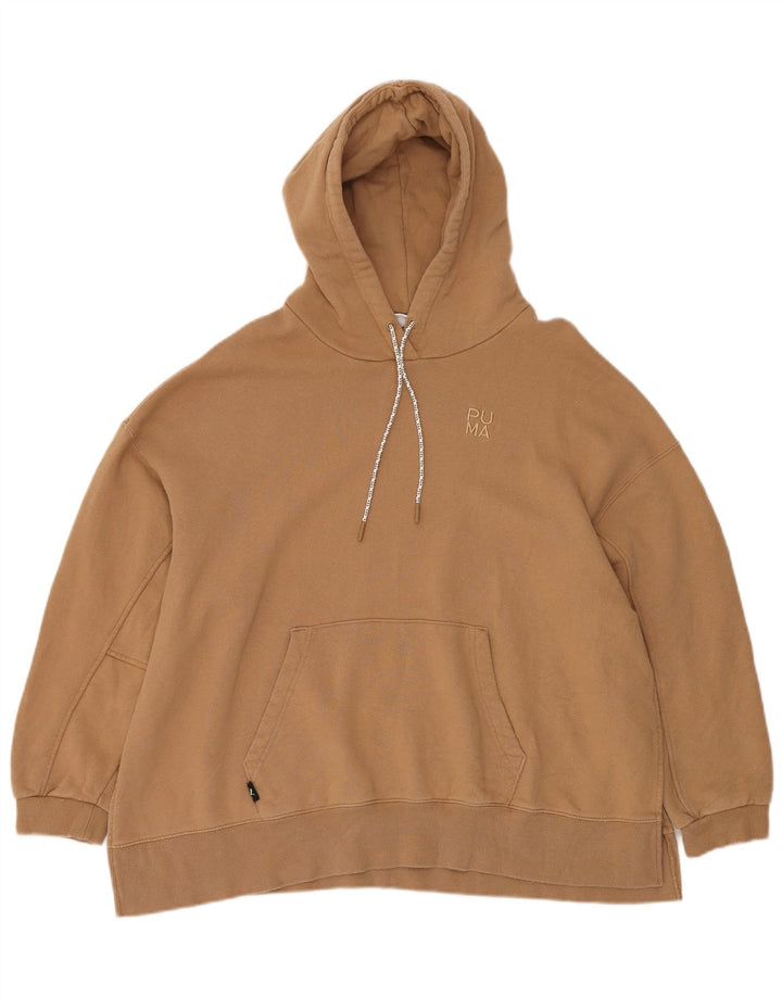 PUMA Pull à capuche surdimensionné pour femme UK 10 Petit Marron