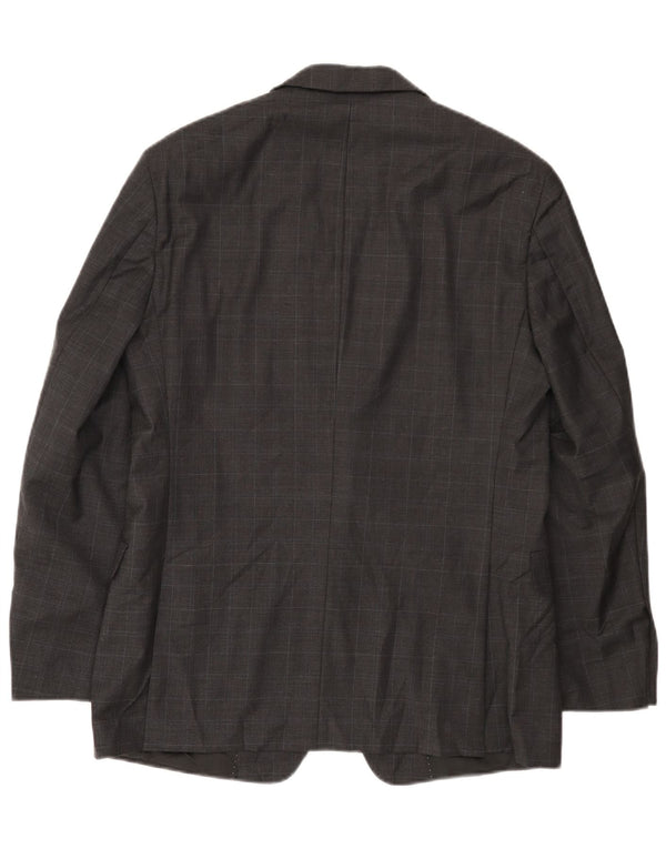 Tommy Hilfiger Veste blazer à 2 boutons pour homme UK 40 Large laine à carreaux gris