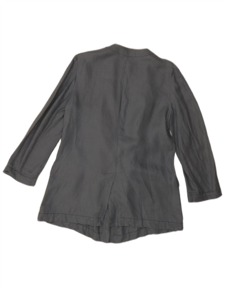 Veste Blazer Femme Emporio Armani IT 42 Lin Bleu Moyen