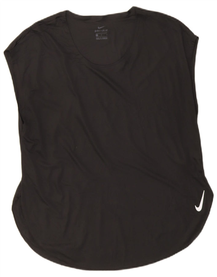Nike Womens Dri Fit T-Shirt Top UK 16 Large Noir Polyester