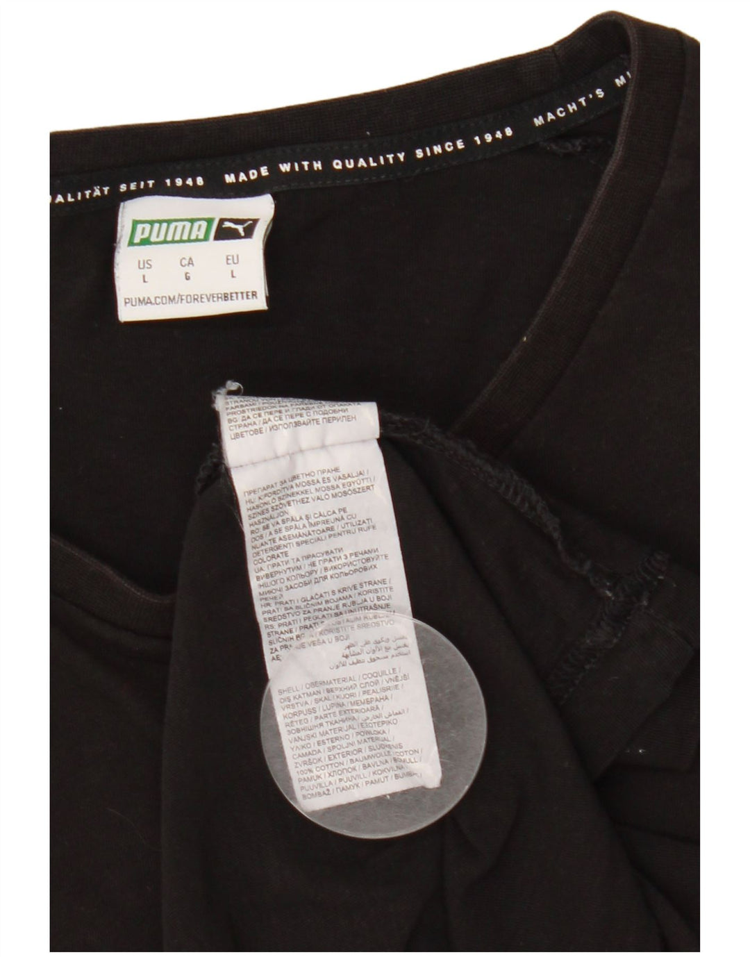 Puma T-Shirt Homme Haut Large Noir Colourblock Coton