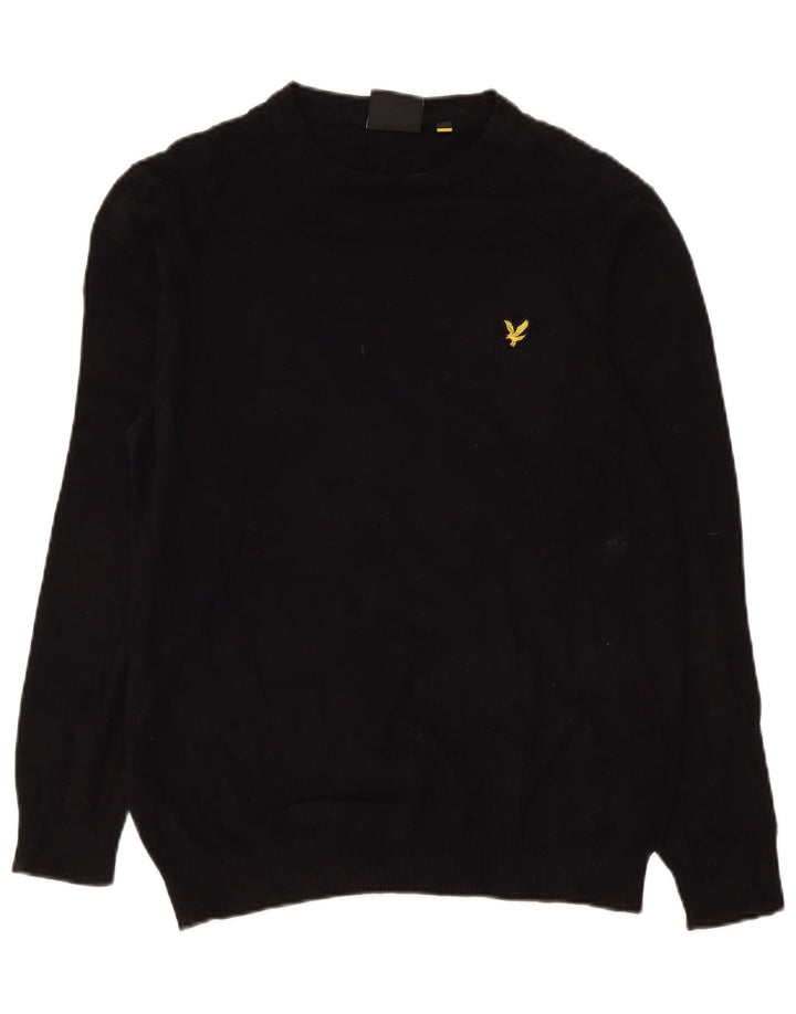 Lyle & Scott Pull Col Rond Homme Noir Moyen Coton