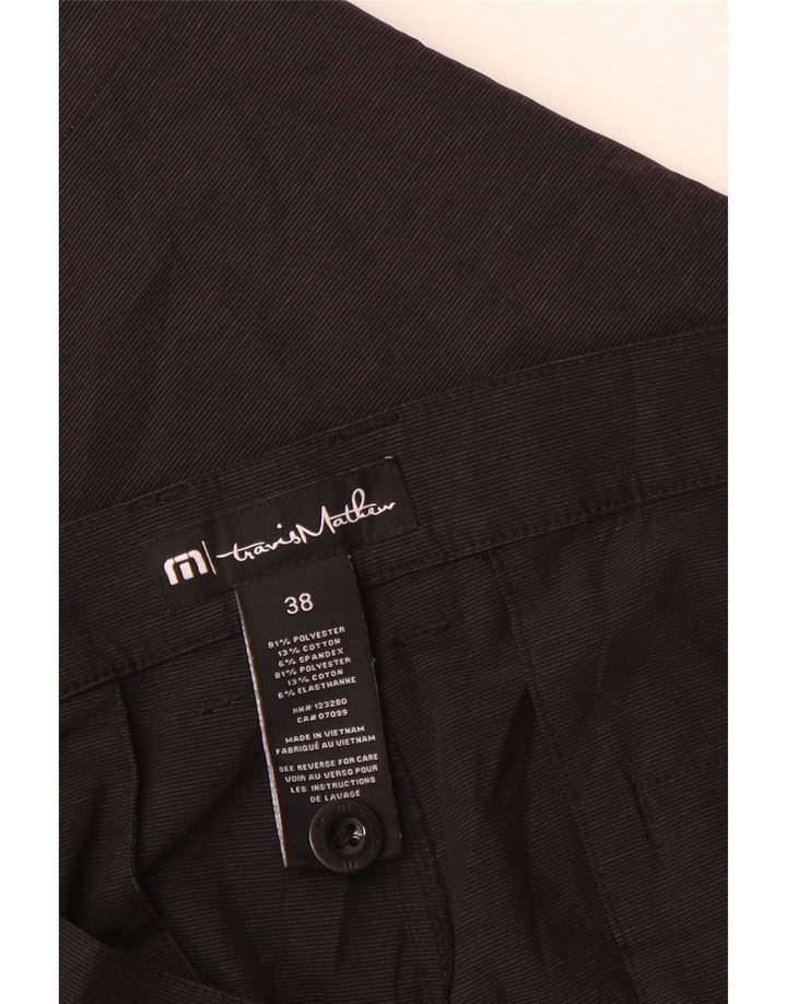 Travis Mathew Short chino pour homme W38 XL Noir à fines rayures Polyester