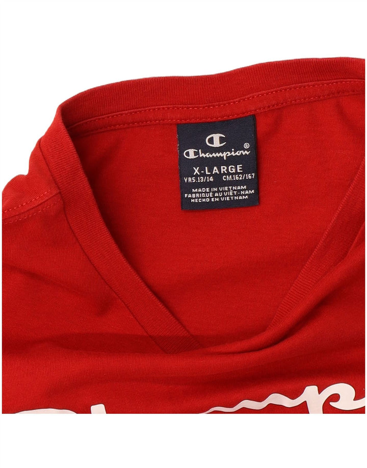 CHAMPION Haut graphique à manches longues pour garçon 13-14 ans XL Rouge Colourblock