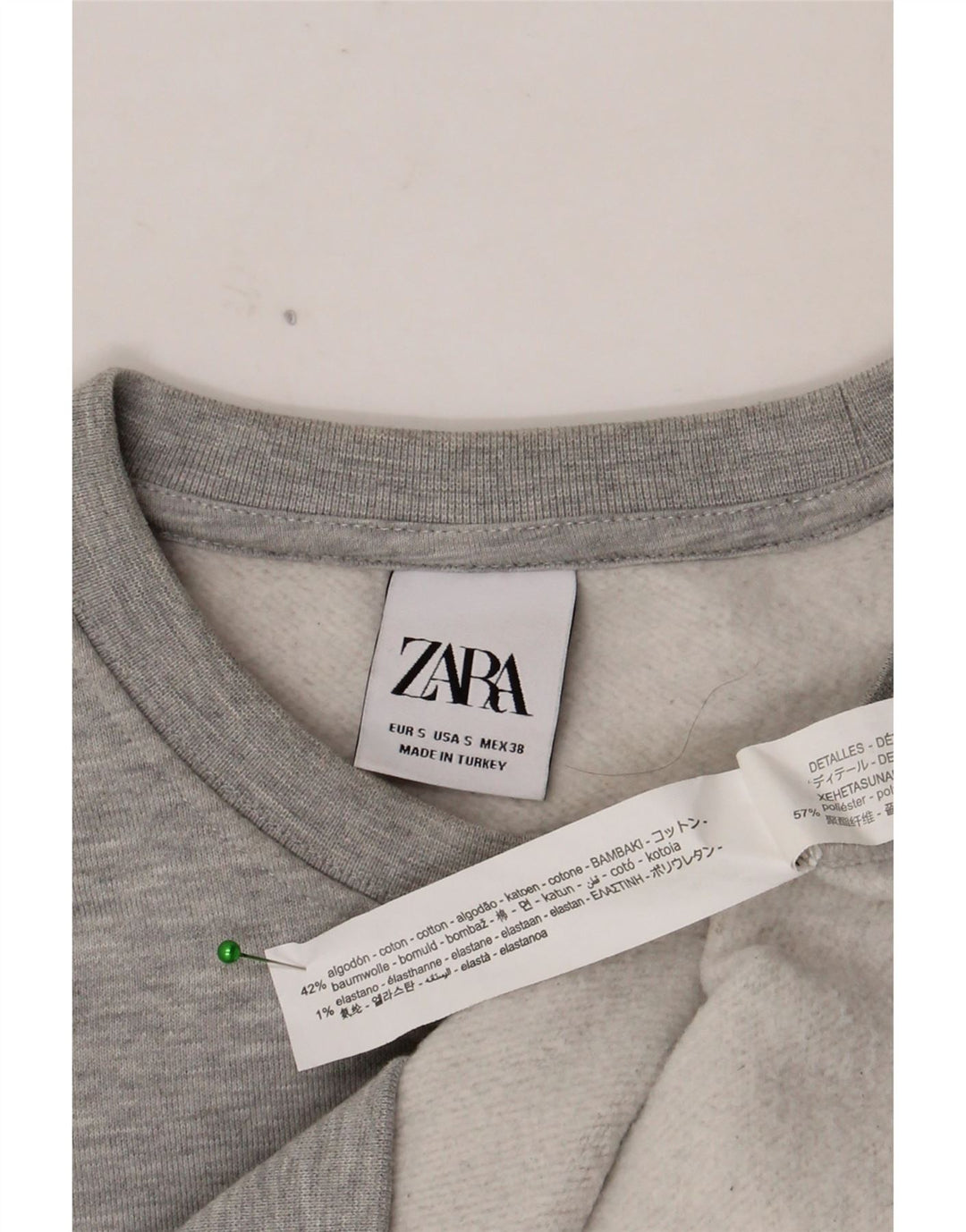 Zara Homme Sweatshirt Jumper Petit Gris Moucheté Coton