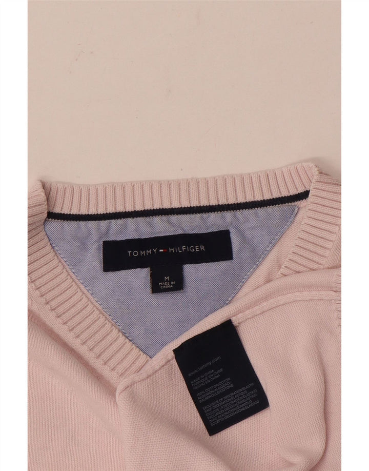 Tommy Hilfiger Pull Col V Homme Rose Moyen Coton