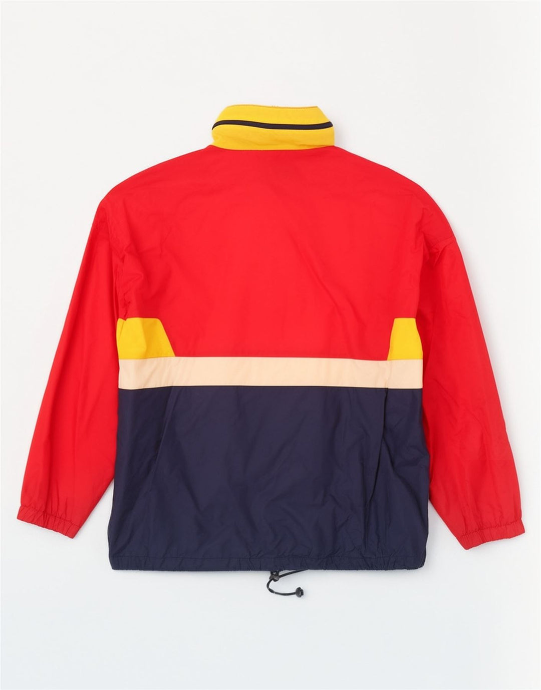 vintage Homme Pull Coupe-Vent Veste EU 48/50 Colorblock Rouge Moyen