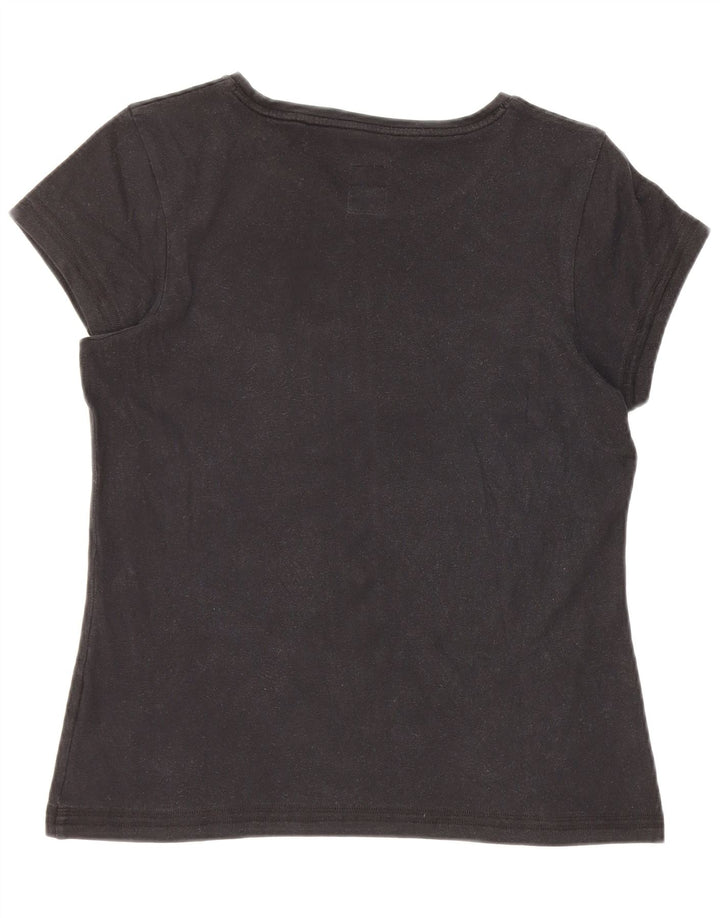 Asics T-shirt graphique pour femme UK 12 Noir moyen