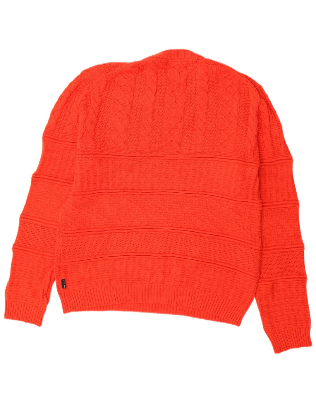 Ted Baker Pull à col rond pour homme Taille 4 Grand coton rouge