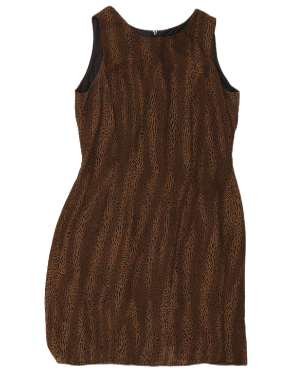 Wallis Robe fourreau sans manches pour femme UK 42 Marron moyen imprimé animal