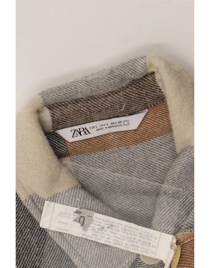 Zara Homme Chemise En Flanelle Grand Carreau Multicolore Coton