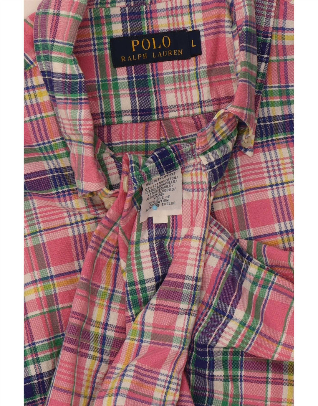 Polo Ralph Lauren Chemise Homme Grand Carreau Rose Coton