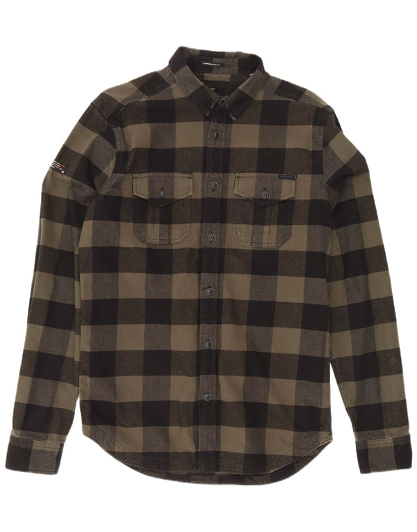 Superdry Chemise Lumberjack Flannel Homme Kaki Moyen Vichy Coton