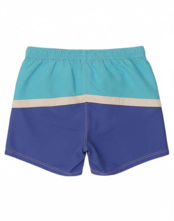 Benetton Mens Graphic Swimming Shorts Large Blue Colourblock