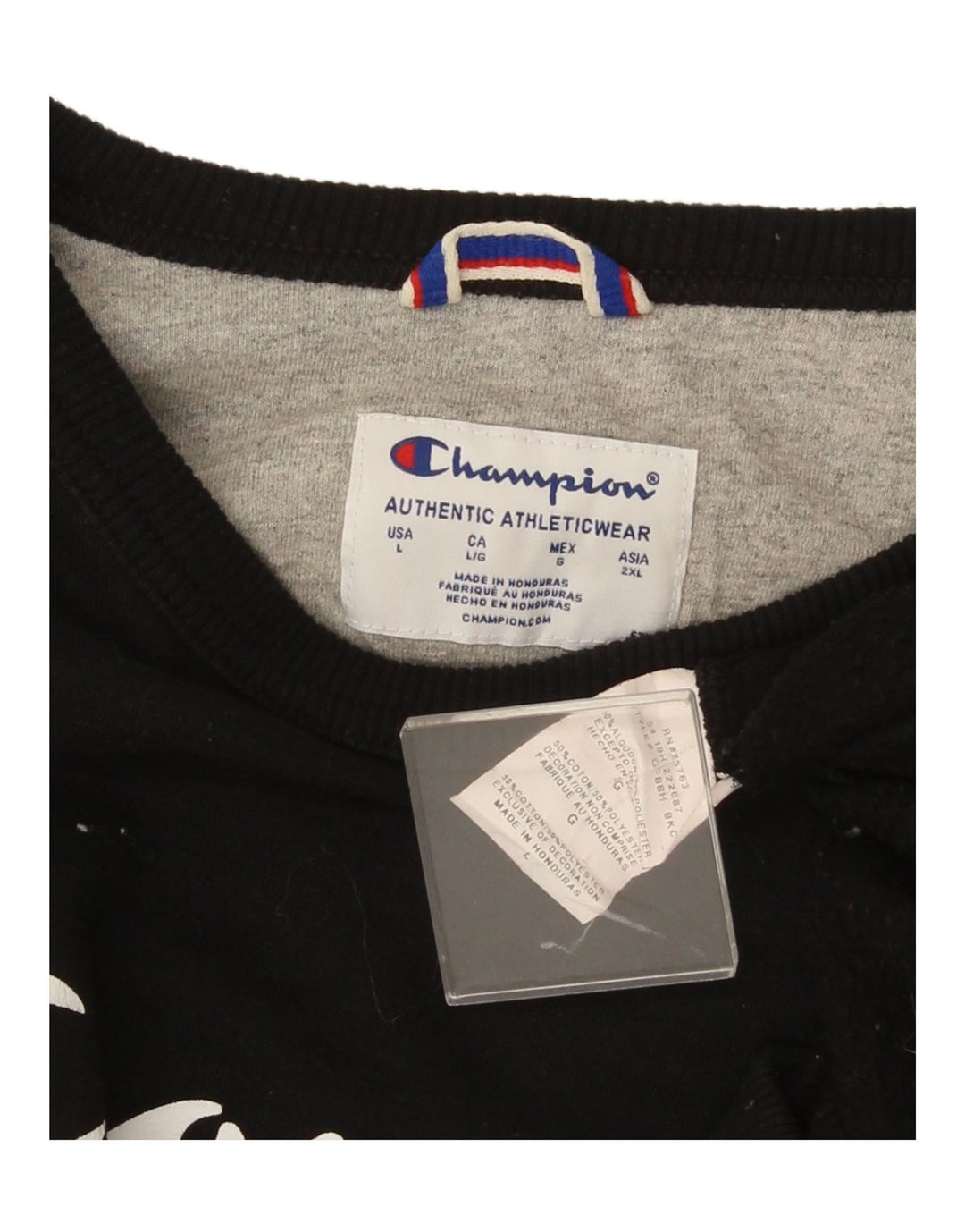 Champion Sweat-shirt graphique pour homme en coton noir Taille L