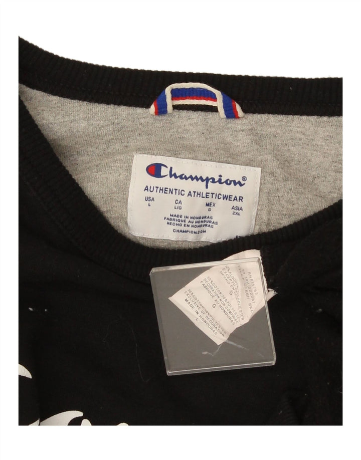 Champion Sweat-shirt graphique pour homme en coton noir Taille L
