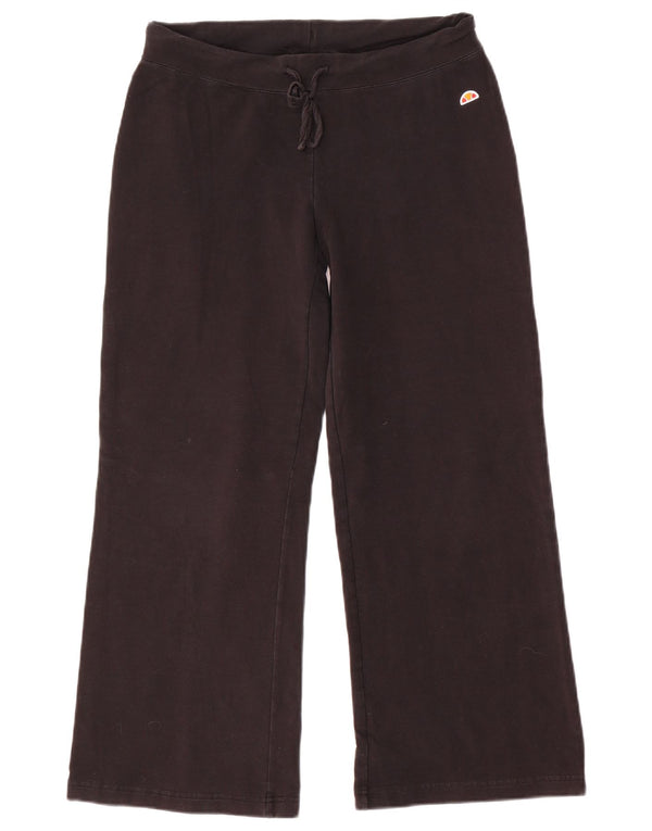 Ellesse Pantalon de survêtement large pour femme UK 12 Coton noir moyen