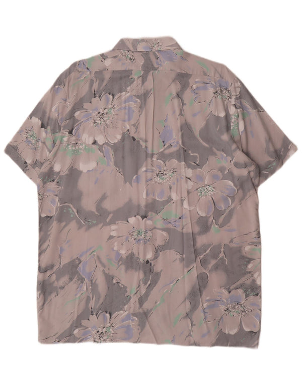 Topstar Chemise à manches courtes pour homme Taille 43/44 XL Gris Floral Viscose